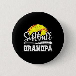 Grandpa Softball Player Game Day Father's Day Gift 6 Cm Round Badge