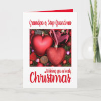 Grandpa Step Grandma Lovely Christmas card