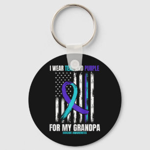 Grandpa Suicide Awareness Prevention American Flag Key Ring