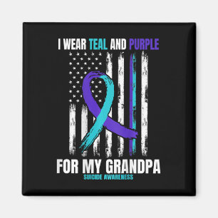 Grandpa Suicide Awareness Prevention American Flag Magnet