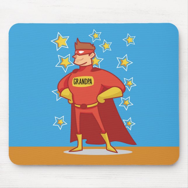 Grandpa Superhero, Grandparents Day Mouse Mat (Front)