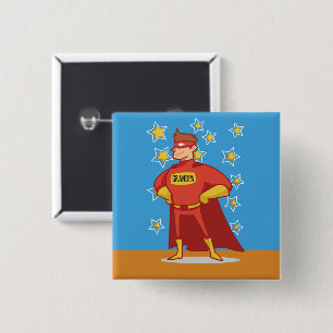 Grandpa Superhero on Father's Day 15 Cm Square Badge