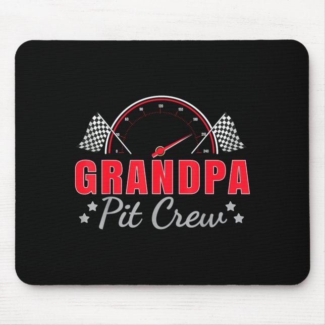Grandpa T Crew Race Car Driver Birthday Party Raci Mouse Mat (Front)