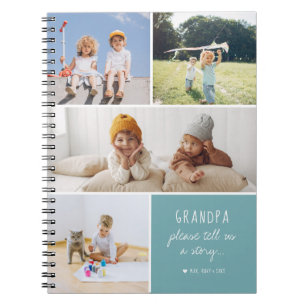 Grandpa Tell Us A Story   Photo Collage Notebook