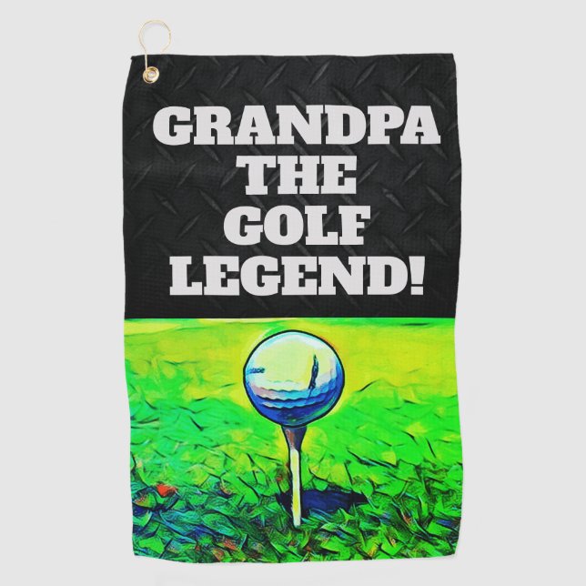 Grandpa The Legend Funny Smack Talk Sports Golf Towel (Front)