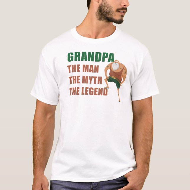 Grandpa The Man, Myth, Legend – Father's Day Funny T-Shirt (Front)