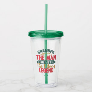 Grandpa - The Man, The Myth, The Fishing Legend Acrylic Tumbler