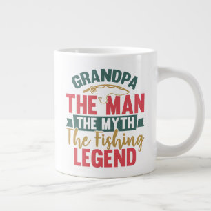 Grandpa - The Man, The Myth, The Fishing Legend Large Coffee Mug