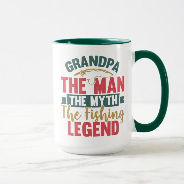 Grandpa - The Man, The Myth, The Fishing Legend Mug (Right)