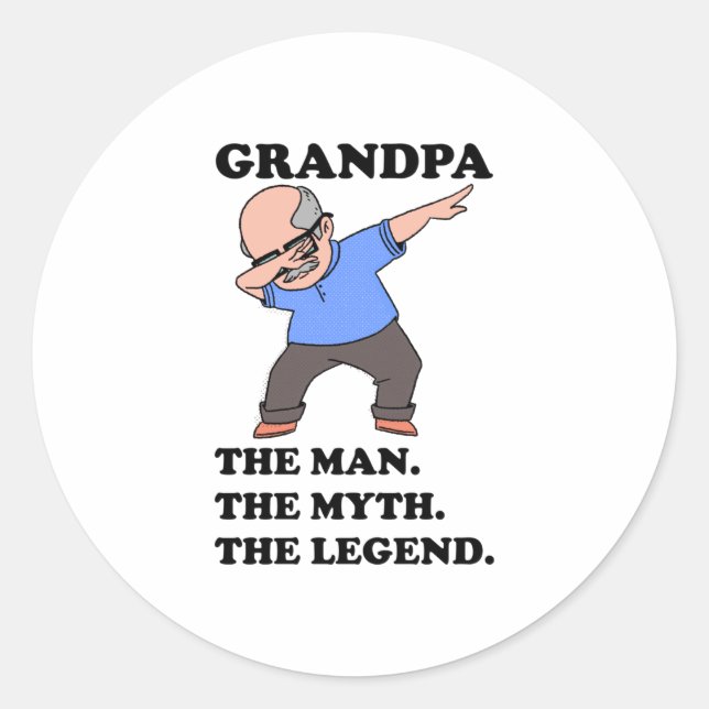 Grandpa The Man The Myth The Legend Classic Round Sticker (Front)