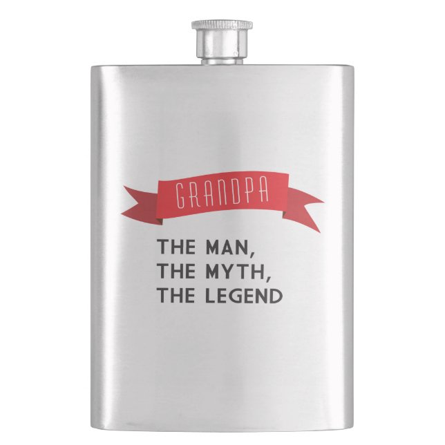 Grandpa – The Man, The Myth, The Legend Hip Flask (Front)