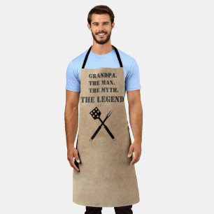Grandpa The Man The Myth The Legend Rustic Apron