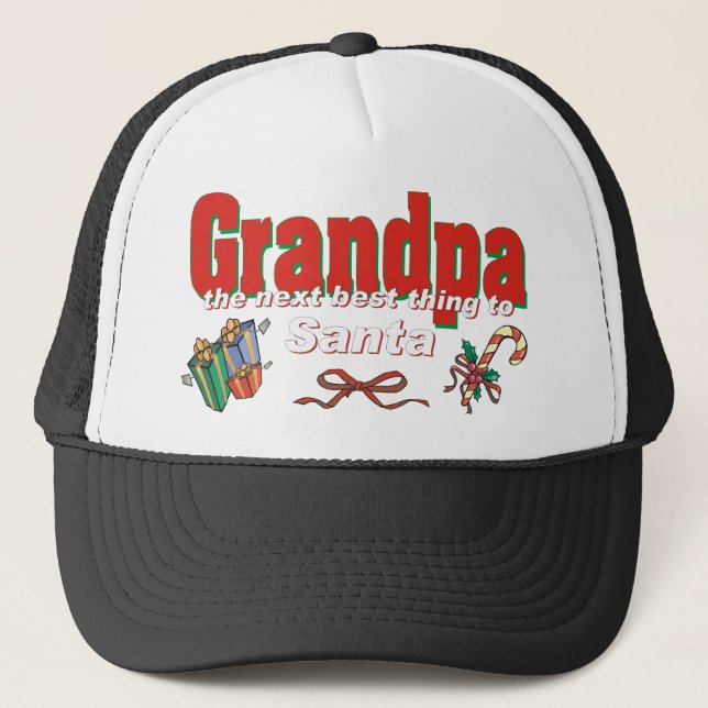 Grandpa, The Next Best Thing To Santa Trucker Hat (Front)