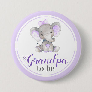 Grandpa to be Baby Girl Shower Lilac Little Peanut 7.5 Cm Round Badge