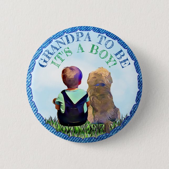 Grandpa to be Baby Shower Button (Front)