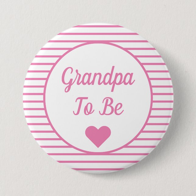 Grandpa To Be Baby Shower Button (Front)