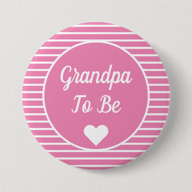 Grandpa To Be Baby Shower Button (Front)