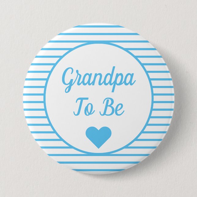 Grandpa To Be Baby Shower Button (Front)