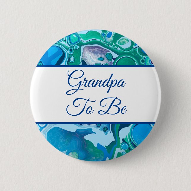 Grandpa To Be | Boy's Baby Shower   6 Cm Round Badge (Front)
