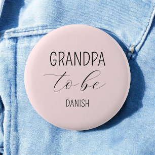 Grandpa to Be Pink Baby Shower Button