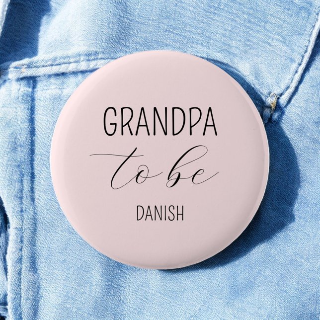 Grandpa to Be Pink Baby Shower Button (Creator Uploaded)
