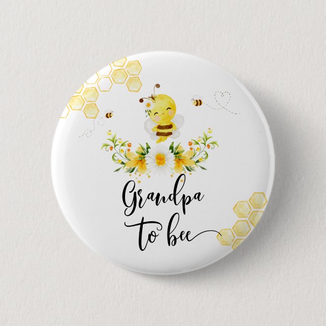 Grandpa to bee baby shower 6 cm round badge (Front)