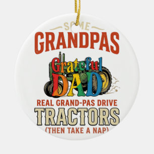 Grandpa Tractor Vintage Farm Nap Shirt Design_1 Ceramic Tree Decoration