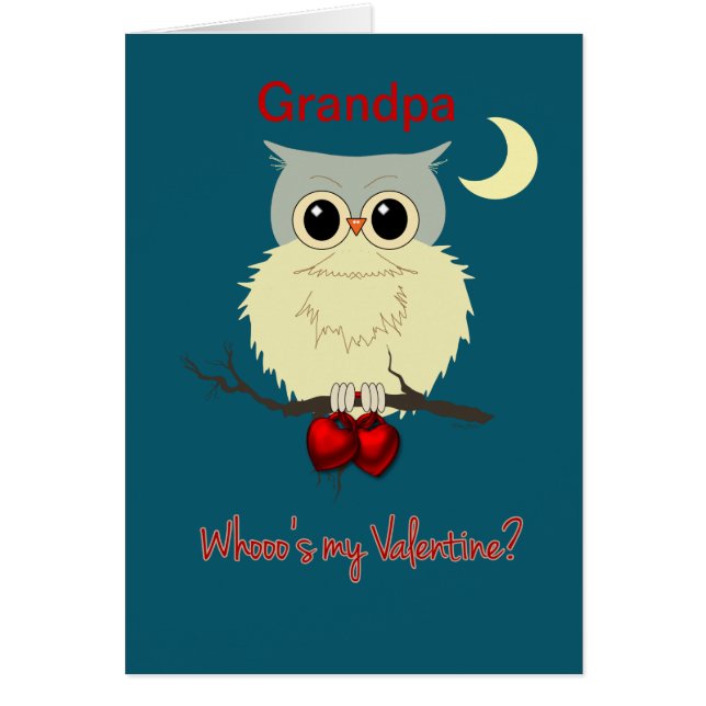 Grandpa Valentine's Day Cute Owl Humor (Front)
