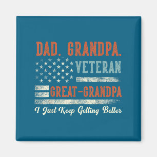 Grandpa Veteran Great Usa Flag Artwork Magnet