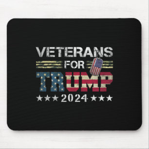Grandpa Veterans For Trump 2024 American Flag Camo Mouse Mat