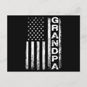 Grandpa Vintage American Flag Father's Day 4th of  Enclosure Card