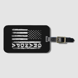 Grandpa Vintage American Flag Father's Day 4th of  Luggage Tag