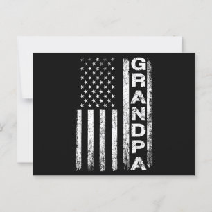 Grandpa Vintage American Flag Father's Day 4th of Postcard