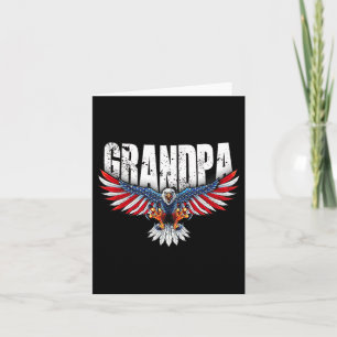 Grandpa Vintage Usa Flag Bald Eagle Patriotic 4th Card