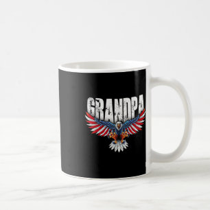 Grandpa Vintage Usa Flag Bald Eagle Patriotic 4th Coffee Mug