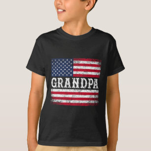 Grandpa Vintage Usa Flag Patriotic 4th Of July T-Shirt