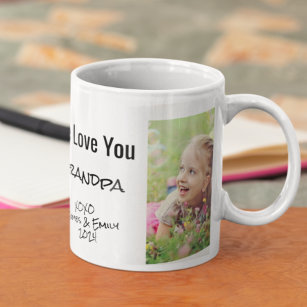 Grandpa We Love You Personalised Photo & Names Coffee Mug