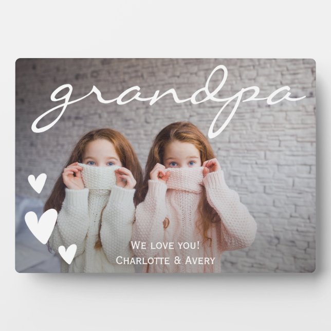 Grandpa We Love You Personalised Photo Plaque (Front)