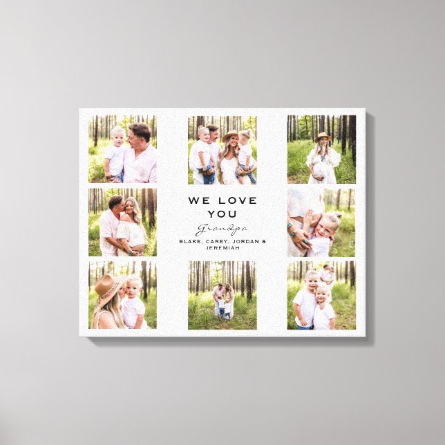 Grandpa We love You Photo Collage  Canvas Print (Front)