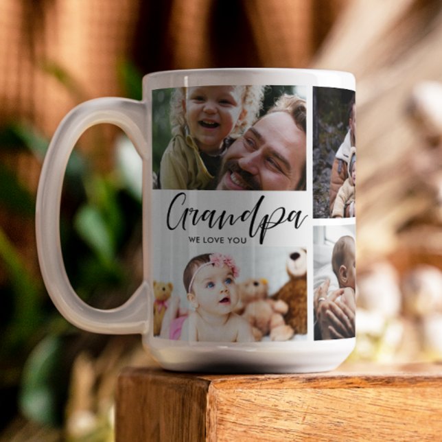 Grandpa We Love You Photo Collage Coffee Mug (Creator Uploaded)