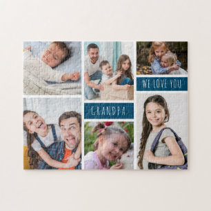 Grandpa We Love You Photo Collage Jigsaw Puzzle