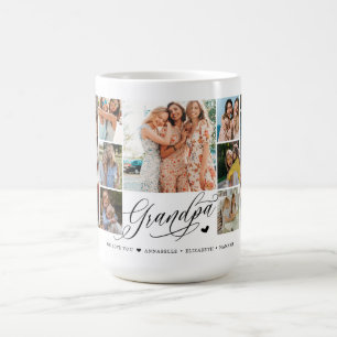 Grandpa We Love You Photo Collage Typography   Coffee Mug