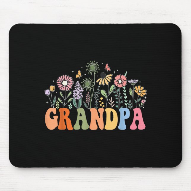 Grandpa Wildflower Floral Birthday Baby Shower New Mouse Mat (Front)