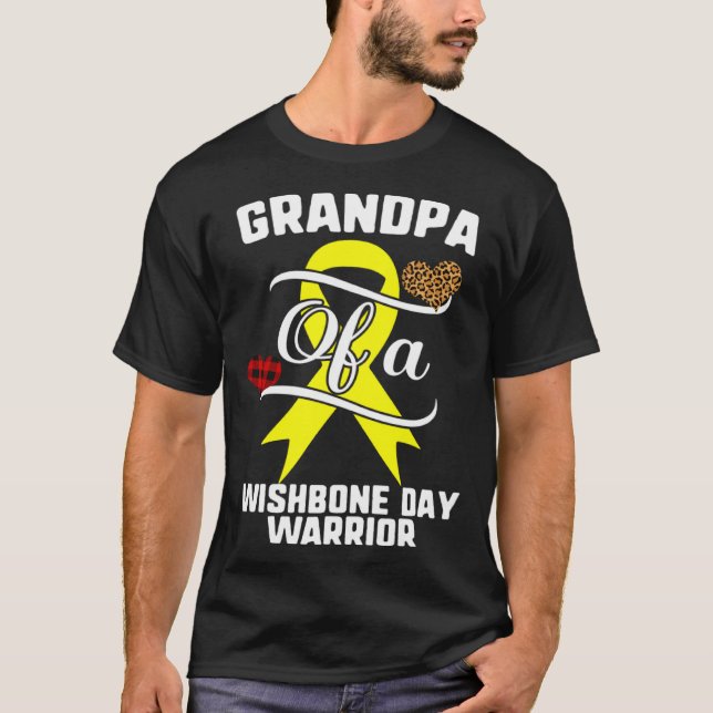 Grandpa Wishbone Day Leopard Buffalo Plaid Family T-Shirt (Front)