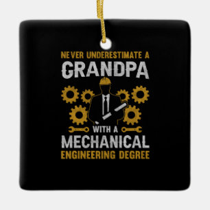 Grandpa With A Mechanical Engineering Ceramic Ornament