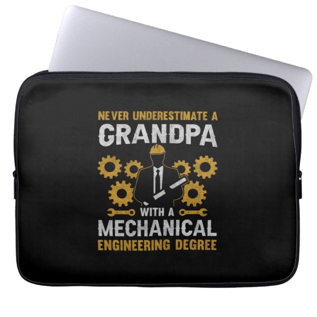 Grandpa With A Mechanical Engineering Laptop Sleeve (Front)