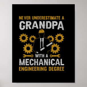 Grandpa With A Mechanical Engineering Poster