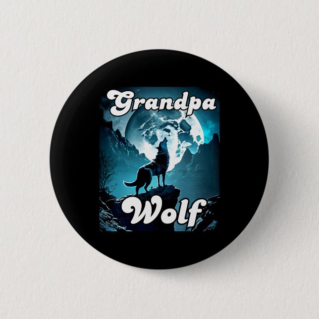 Grandpa Wolf Matching Tribe Wolves Camping Pack Fa 6 Cm Round Badge (Front)