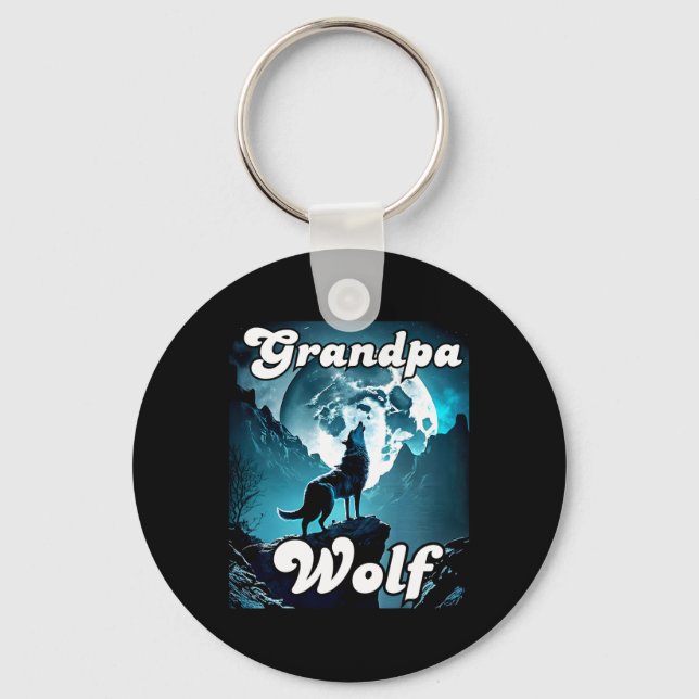 Grandpa Wolf Matching Tribe Wolves Camping Pack Fa Key Ring (Front)