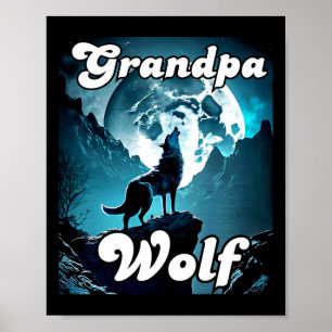 Grandpa Wolf Matching Tribe Wolves Camping Pack Fa Poster